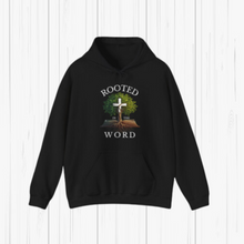 Load image into Gallery viewer, Rooted in the Word Hoodie (White Text)
