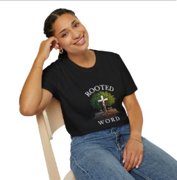 Rooted in the Word T-Shirt (White Text)