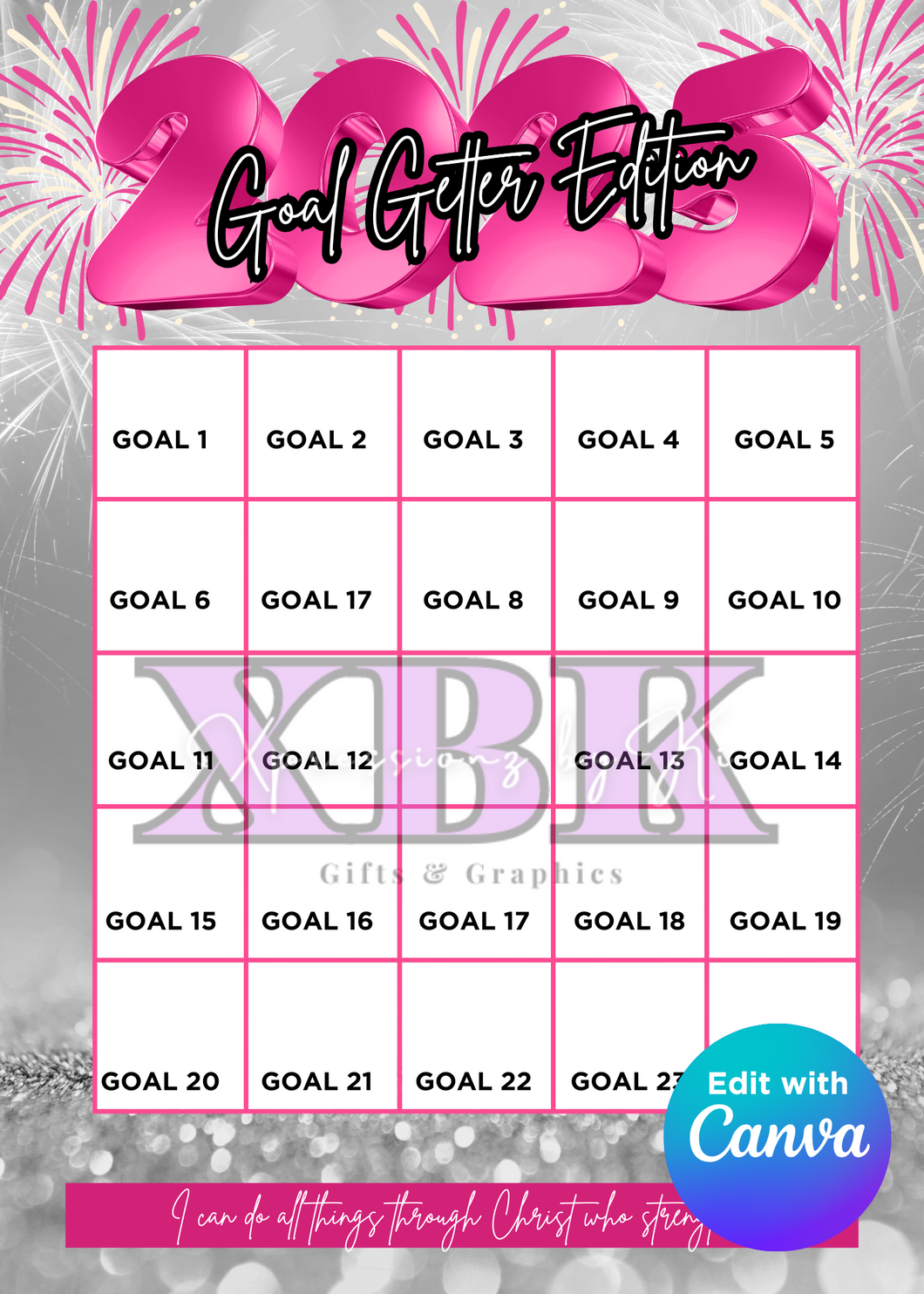 2025 Bingo Goals Card