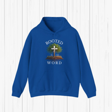 Load image into Gallery viewer, Rooted in the Word Hoodie (White Text)
